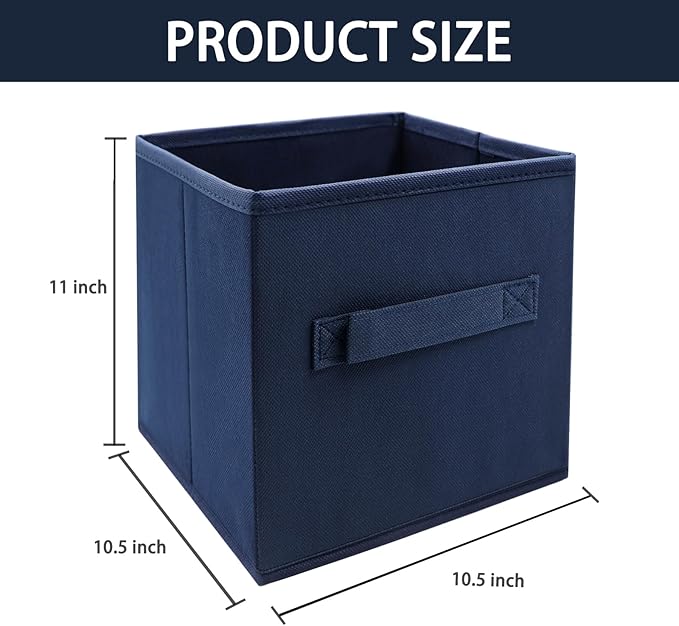 EBIGIC Collapsible Storage Cubes,Cube Storage Organizer 10.5 * 10.5 * 11inch，For home and office Collapsible Closet Shelf Organizers, Drawer Organizers(Blue)