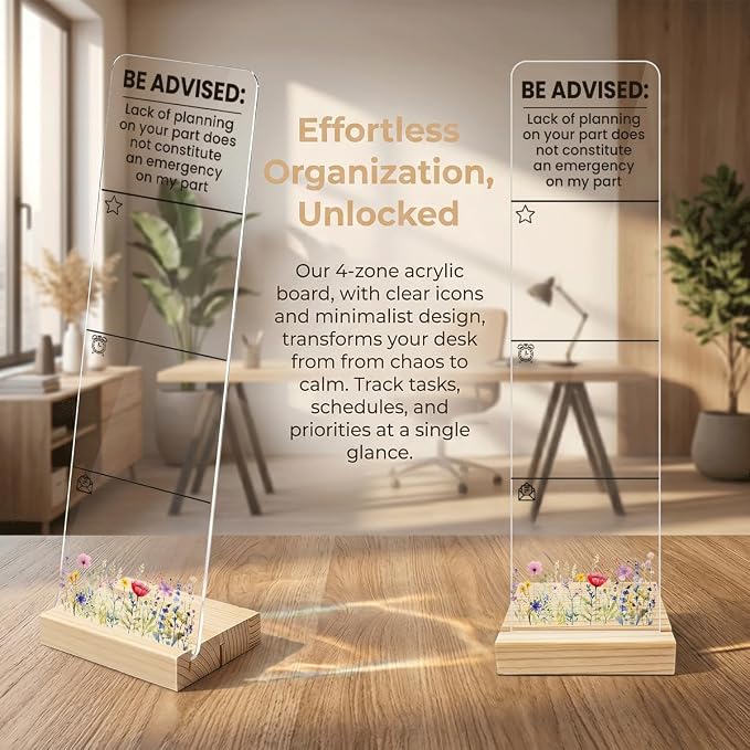 Sticky Notes Monitor Memo Board with Removable Wooden Base Be Advised Lack of Planning on Your Part Funny Office Quote Message Board Portable Sticky Note Holder Humorous Desk Decor and Gift