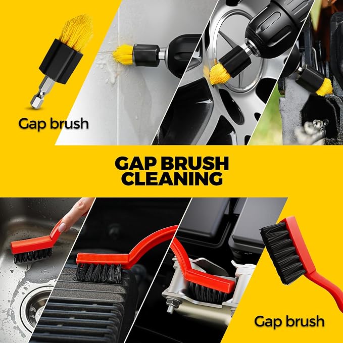 Holikme 22Pack Drill Brush Attachments Set, Scrub Pads & Sponge, Buffing Pads, Power Scrubber Brush, Car Polishing Pad Kit,Wax Applicator Pad,Car Cleaning Kit，Cleaning Supplies，Masonry Brushes,Black | Buffing Sponges, Nylon Grout Tools, Microfiber Wax ...