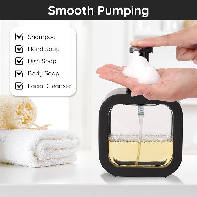 Segbeauty 3pcs Black Foam Pump Replacement for Soap Dispenser, Bathroom Foaming Hand Soap Pump Replacement for Foamer Bottle, 42 Thread Size Kitchen Face Hand Wash Foaming Bottle Lid Reusable