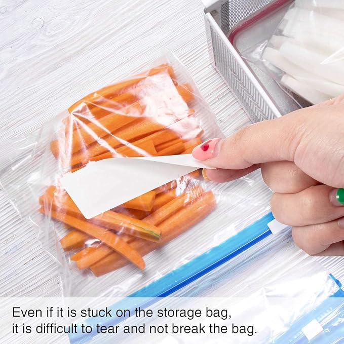 Removable Waterproof Labels for Bottles -320PCS 0.62 x 2.35 inch Organizing Name Labels for Food Containers Blank Nametags for Jars File Folders Small Storage Bin. Only Handwrite