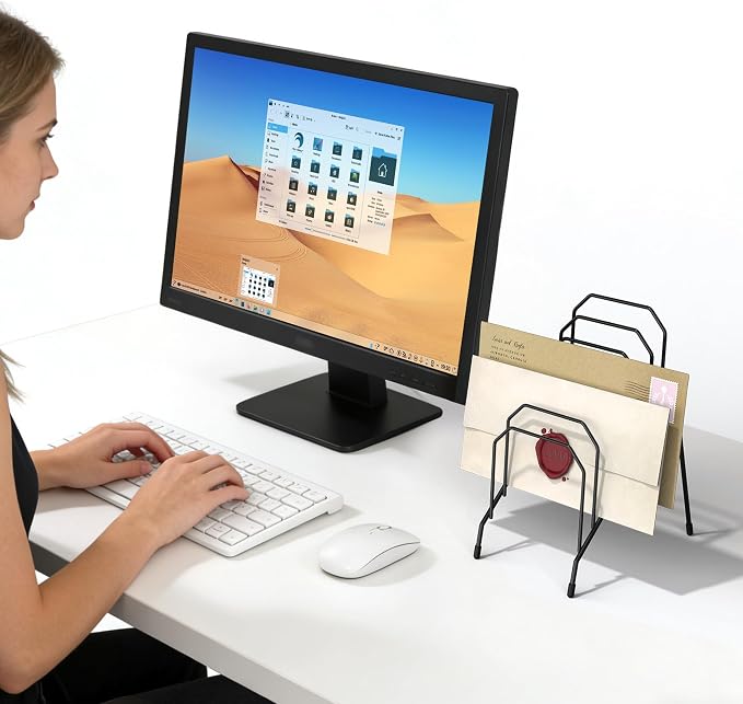 Gawerk Incline Desk Mail Organizer Letter Holder with 6-Section 2 Pack