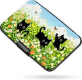 Credit Card Holder RFID Aluminum card case Flower Cats mini Wallet Women | ABS Business ID Case,Hard Case Large Capacity 6 Slots, Waterproof Durable Secure Closure Slim Small Credit Card Protector