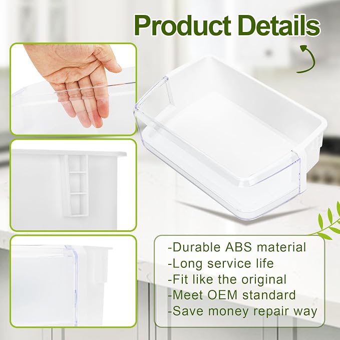 DA97-06419C Refrigerator Door Shelf Bin (Right) Compatible with Samsung Refrigerator Door Shelf Basket Replace DA63-04314, DA63-04316, AP4567198, PS4174247 Fit for RFG293HAPN, RFG295AABP, RFG296HDPN