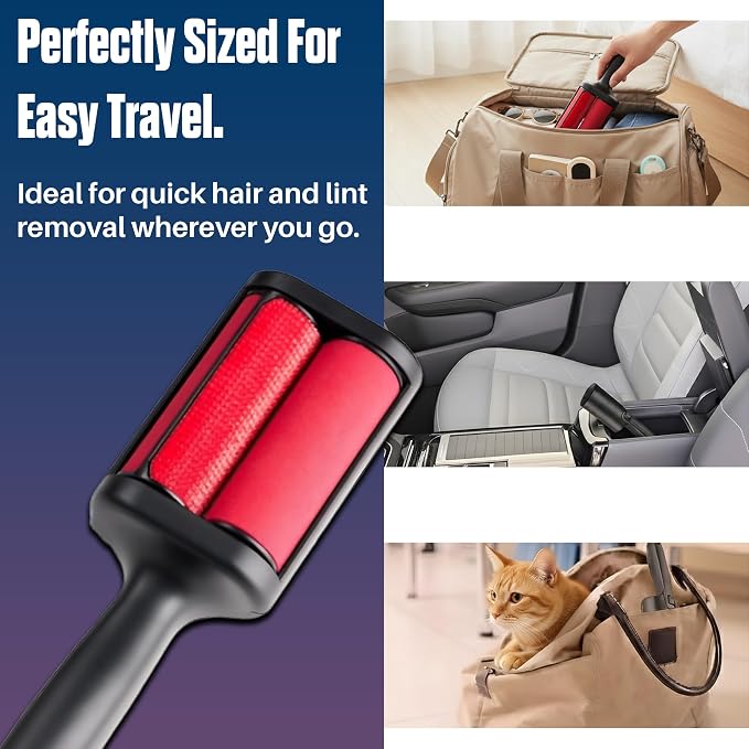 CPHUSA Roller Pet Hair Remover - Reusable Lint Roller Cat and Dog Hair Remover, Portable Multi-Surface Pet Hair Remover for Furniture, Couches, Carpets, Clothing & Bedding