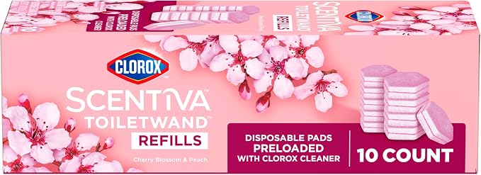 Clorox Scentiva ToiletWand Refills, Cherry Blossom and Peach, 10 Count