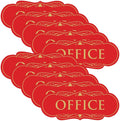 All Quality Designer Office Sign | Easy Installation - Red/Gold - Small (10 Pack)