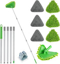 RONSUNG Wall Cleaner Mop, 82-Inch Handle, Baseboard Cleaner Tool, 6 Pads | Wall scrubber with long handle, triangle head, squeegee, and 6 pads for walls, ceilings, windows, baseboards, and floors