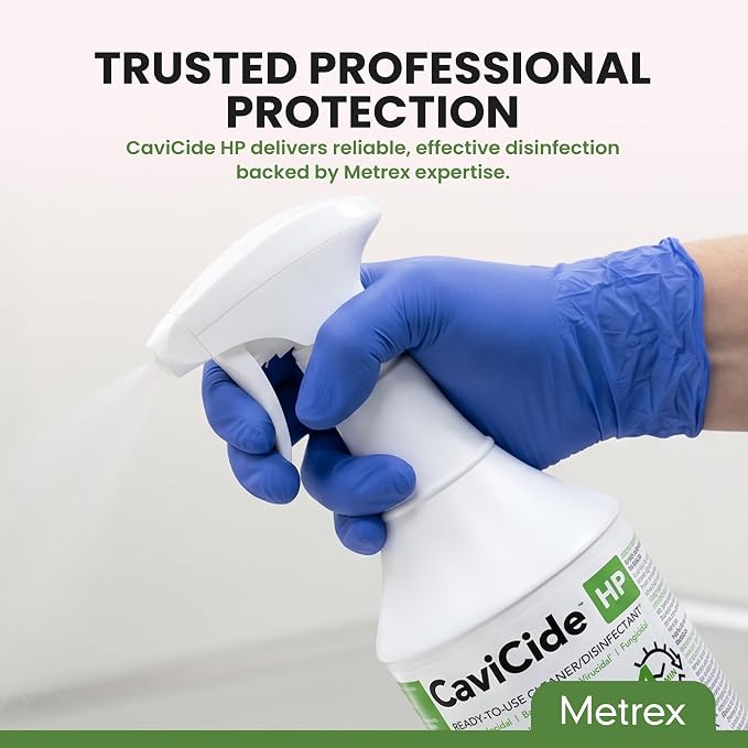 Metrex CaviCide HP Hydrogen Peroxide Disinfectant Spray – Kills Norovirus, MRSA, TB & Flu in 1 Minute – EPA-Registered Hospital-Grade for Medical, Dental & Salon – 24 fl oz, 12- Pack (Case)