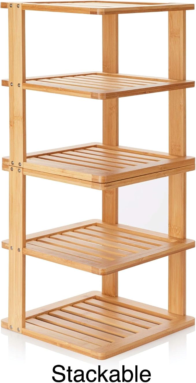 Bamboo Corner Shelf, 3 Tier, 10 x 10 inch, 11.5 inches high
