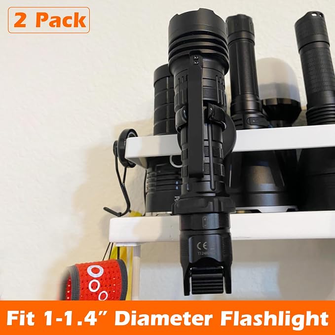 MUTUACTOR Strong Magnetic Hooks,Scratch-Resistant Heavy Duty Magnetic Hooks for Flashlight Holder,2-Pack Large Opening Strong Magnets Flexible Clamps for Garage Garden Workshop Storage Tools