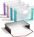 ThinkTex Plastic Expanding File Folder, Transparent envelopes with Snap | No Dividers,Large Capacity,Document Organizer for Bills&Taxes,Letter/A4 Size for School/Office/Home- Two-Tone-5pcs