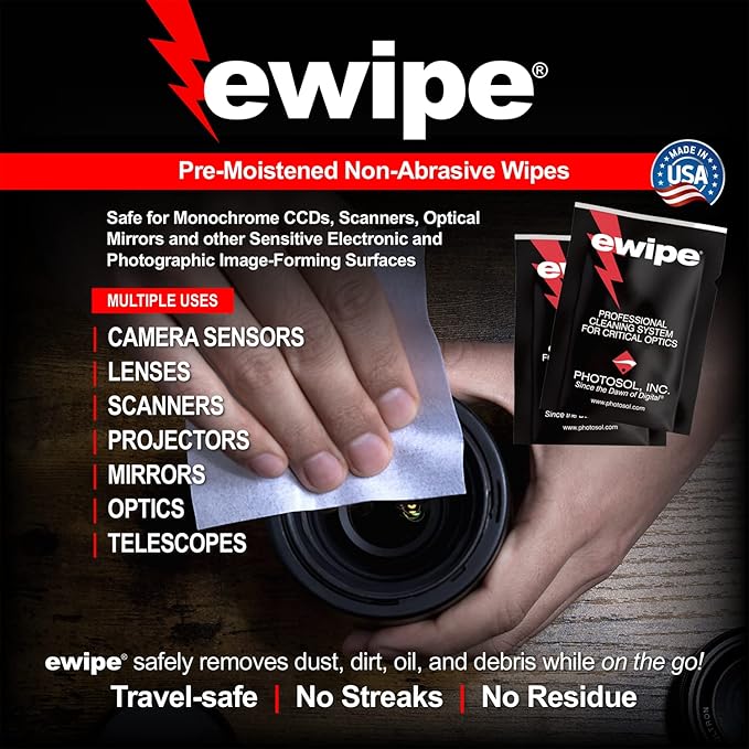 Photographic Solutions Digital Survival Kit - Type-4 (33mm) Sensor Swabs, PEC-PAD Photo Wipes, E-Wipe Packet, Eclipse Optic Cleaning Fluid - Camera Cleaning Kit with Travel Bag