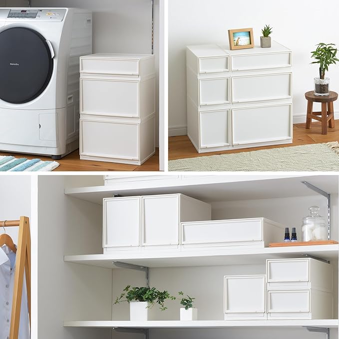 Sanka D2SC-MWWH Modular Case, Freely Combined, Drawer Storage Case, Wide M, White, Drawers That Can Be Combined According to Your Lifestyle, Pull Out And Close Drawers, Rubber Stopper To Prevent