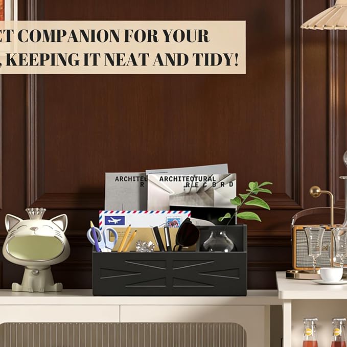 Large Mail Organizer Countertop,Farmhouse Desk and Kitchen Countertop Storage, Letter Sorter, Desk Mail and Bill Organizer, Desktop File and Paper Holder