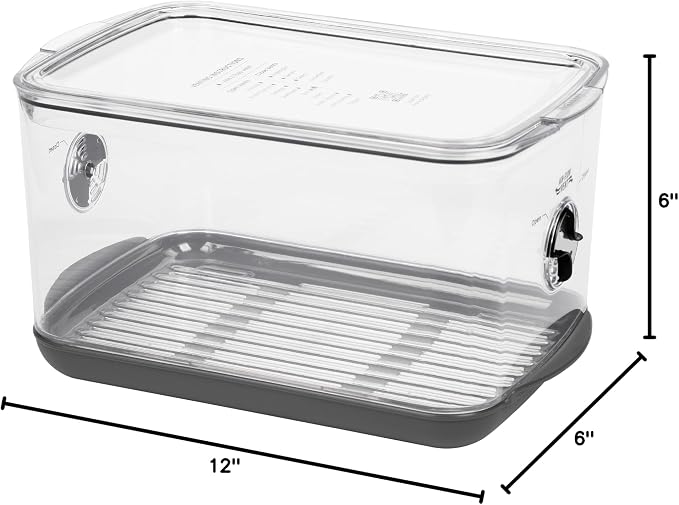 ProKeeper+ by Progressive Stackable Produce ProKeeper Storage Container with Stay-Fresh Vent System (PKS-902 (5.7 qt Large Produce))