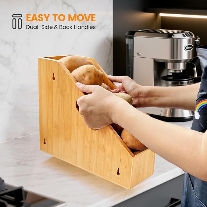 Libreshine Slim Bamboo Cutting Board Holder & Baking Sheet Organizer | Open-front design keeps small to medium boards and bakeware upright; size: 12.6 x 4.9 x 10.5 in. Measure before purchase