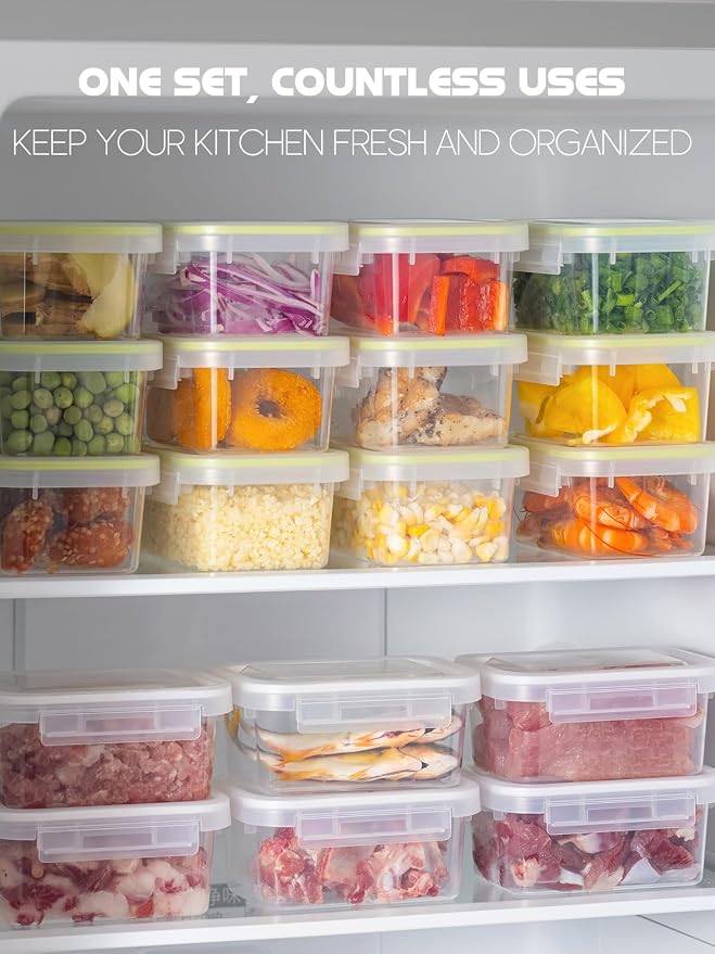 LivLab Mker 5 Sets Food Storage Containers with Lids - Reusable Meal Prep Containers Bpa-Free Freezer Lunch Boxes for Leftovers, Snack, Fruits, Salad (2 Large + 3 Small)