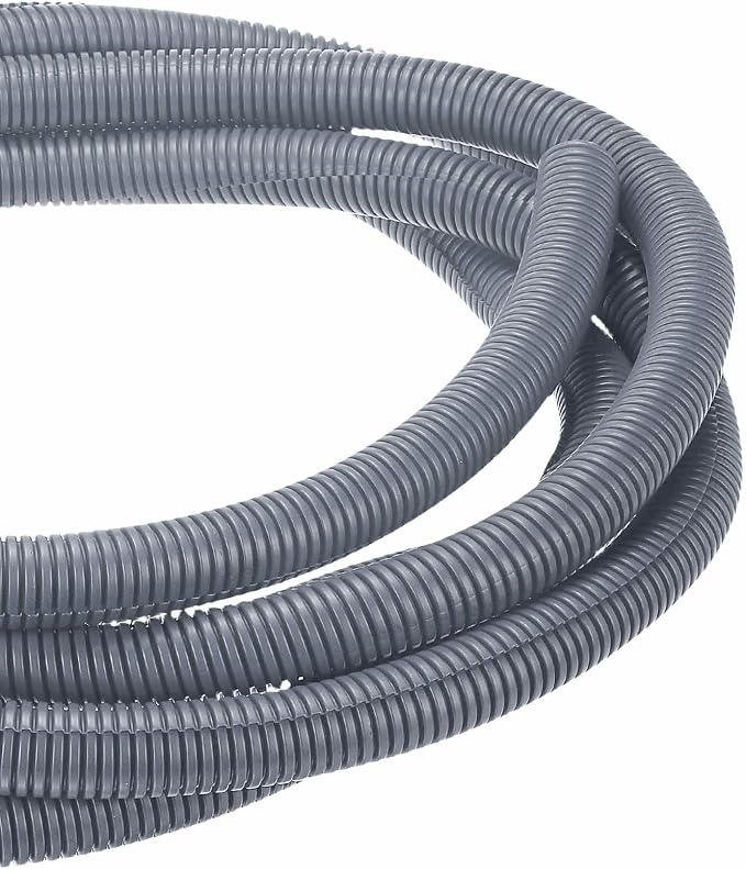DMiotech 10ft Wire Loom Split Tubing 1 Inch(25.4mm) ID, Cord Protectors from Pet Flexible Conduit Cable Management for Office Home Garden, Gray