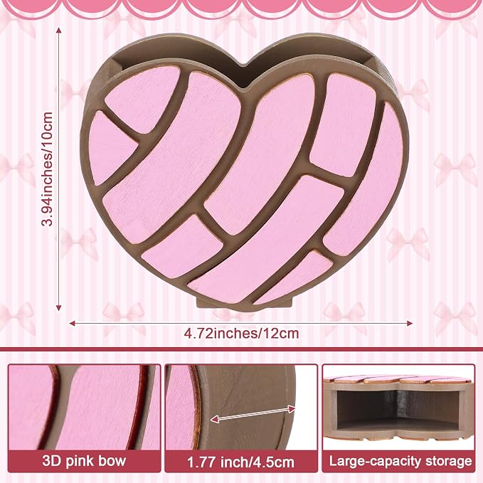 Tenceur Mexican Concha Pen Holder Pink Heart Large Capacity Pencil Holder Cute Mexican Decor Pencil Cup Pot Desk Organizer for Office Makeup Brush Holders Funny Christmas Gift for Women coworkers