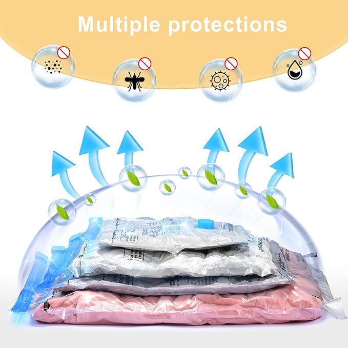 UPGOGO Vacuum Bags for Travel, Space Saver Vacuum Storage Combo (16 Pack)