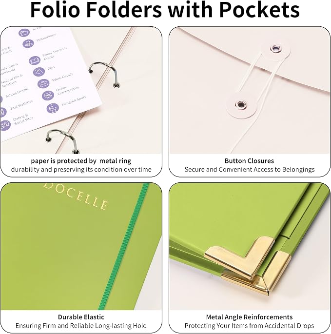 Important Document Organizer – Emergency File Folder Protect Your Family’s Legacy with 3-Ring and Label Pockets, Perfect for Home Office Filing and Gift Giving on Special Occasions