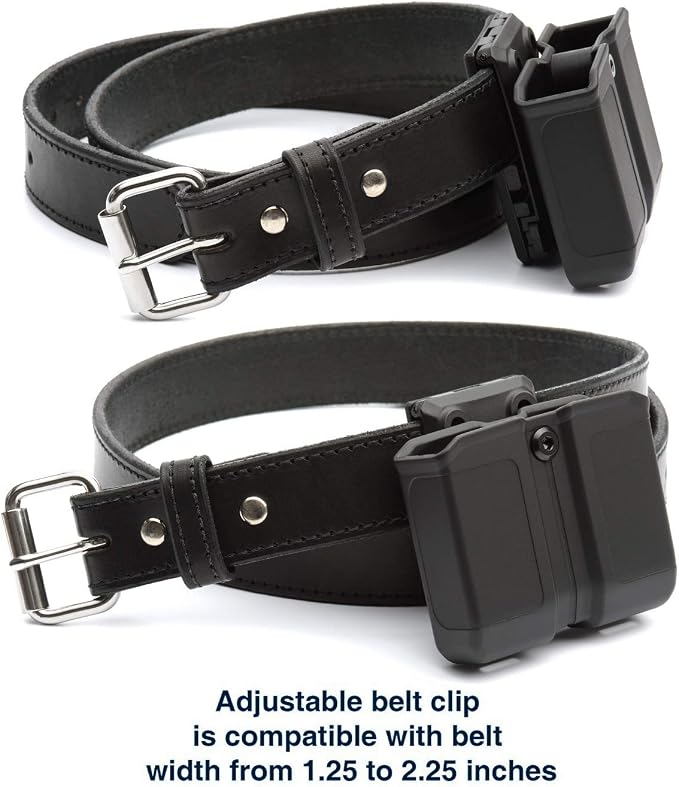 OWB Polymer Double Magazine Holster Ambidextrous Carrier, Fits 9mm/.40 Calibers Double Stack Magazines of Glock, S&W, Sig Sauer, Springfield, Taurus, Beretta, Ruger, Walther, Canik, Colt, CZ, H&K