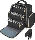 YOREPEK Nail Polish Organizer Holds Up to 72 Bottles (15ml-0.5 fl.oz) | Nail Polish Carrying Case with Zippered Pockets & 3 Removable Pouches for Manicure Tool, Supplies, Nail Lamp, Gifts for Women