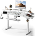 EUREKA ERGONOMIC Gaming Desk, w Keyboard Tray, 73" Wing Shaped Music Studio Table with LED Shelves, Gaming Recording Live Stream, Slot Design