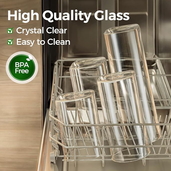 Glass Pantry Storage Containers with Bamboo Lids 1Qt 4 Pack Square | Pantry Organization, Coffee Beans Flour Sugar Pasta Cereal Dry Food Storage, Labels Included, Kitchen Organization