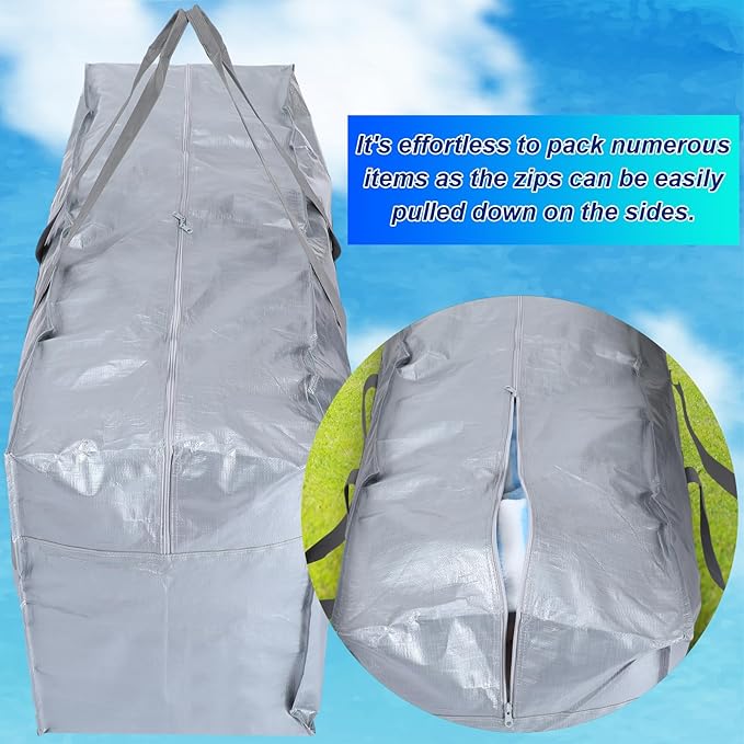 4 Pcs 66 Gallon Extra Large Moving Bags Heavy Duty Storage Bag with Strong Zipper Handle Foldable XXL Jumbo Storage Tote Packing Moving Box for College Dorm Travel Cloth Duffle (Silver)