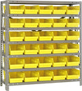 Quantum Storage Systems 1239-102YL Steel Shelving Unit with 4" Shelf Bins, 12" D x 36" W x 39" H, Yellow