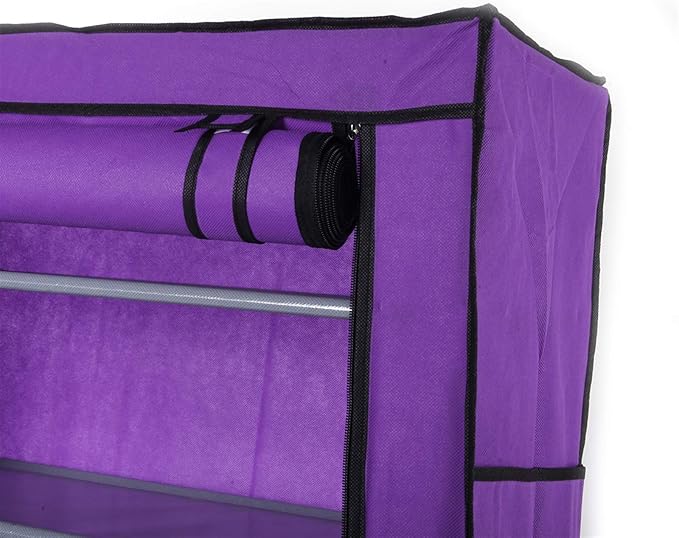 Shoe Rack, 10 Tier Shoe Organizer with Dust Cover, Shoe Storage Shelf for 20-27 Pairs of Shoes, Designed for Doorways, Entryway, Suitable for Sneakers, High Heels, Flats, and Boots (Purple)