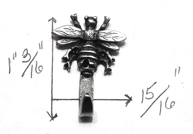 Mini Metal Bumble Bee Hooks, Set of 3, Gold Finish
