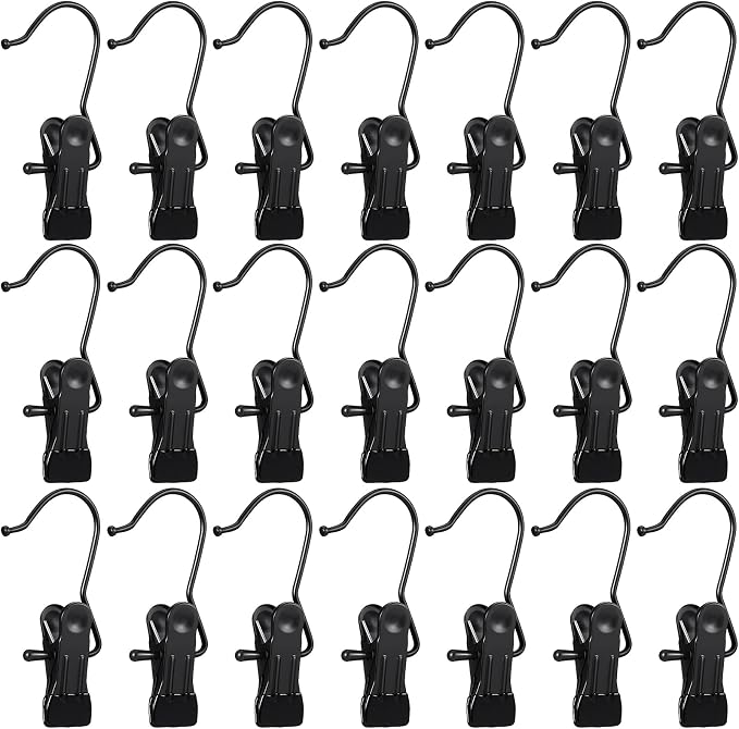 Hotop 48 Pieces Boot Hanger Clips for Closet, Laundry Hanging Hooks Heavy Duty Clips Boot Holder Portable Single Hooks Space Saving for Pants Jeans Clothes Hats Tall Towels (Black)
