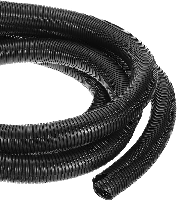 DMiotech 25ft Wire Loom Split Tubing 2 Inch(50.8 Mm) ID, Cord Protectors from Pet Flexible Conduit Cable Management for Office, Home, Garden, Black