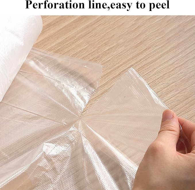 5 Rolls Plastic Produce Bags for Groceries,40x50cm(16x20in) Durable Clear Food Storage Bags for Bread,Fruits,Vegetables,Shopping Poly Packing Bag