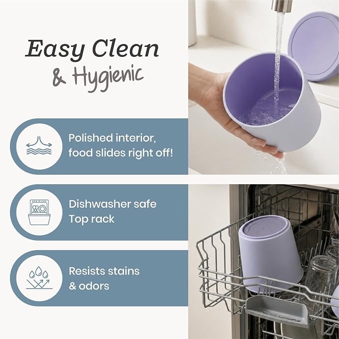 StarPack Freeze The Day Homemade Ice Cream Containers (2-Pack, 1 Quart) - Airtight Silicone Lids, BPA-Free Reusable Ice Cream Freezer Containers with Lids, Stackable, Lavender & Mint
