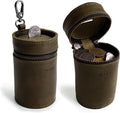 Hide & Drink, Money Box, Piggy Bank Bucket, Zippered Pouch, Cash Organizer, Coin Case, Full Grain Leather, Handmade (Dark Jade)