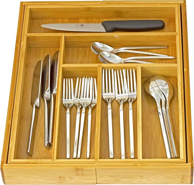 Home-it Expandable Cutlery Drawer - made for Utensil Organizer - Flatware Dividers Kitchen Holder