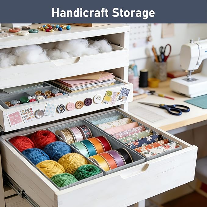 DIMJ Drawer Organizer Clothes- 26 Pack Baby Dresser Organizer for Nursery, Small Fabric Closet Drawer Organizer Bins for Underwears Socks, Foldable Storage Dividers Organization for Bedroom