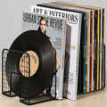 Vinyl Record Holder Storage, 3 Slot Metal Magazine Book Album Display Rack, Stylish Desktop File Tabletop Magazine Holder Rack, Record Storage, Album Storage Rack for LP Records/Magazines/Music Lovers
