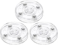 uxcell 3Pack Acrylic Lazy Susan Turntable, 2" Spinner Lazy Susan Turntable Organizer, Acrylic Ball Bearing Rotating Tray for Pantry Spice Rack Decorating, Clear
