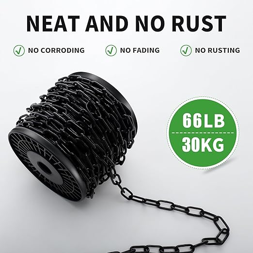 33 ft 1/8" Metal Hanging Chains Fixture Chain Decorative Chain Light Duty Chain Utility Chains for Hanging Plants, Basket, Light Fixture, Chandelier, Lamp (3mm 33ft)