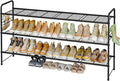 3 Tier Shoe Rack for Closet, 44 Inch Extra Long Shoe Storage Organizer for Shelves, Heavy Duty Metal, Easy Assembly, Black