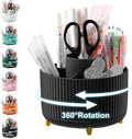 Cayxenful Pencil Holder For Desk,5 Slots 360°Degree Rotating Desk Organizers And Accessories,Desktop Storage Stationery Supplies Organizer, Cute Pencil Cup Pot For Office, School, Home (H-Black)