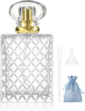 100ml (3.4 oz) Refillable Perfume Bottle with Gold Sprayer | Premium Thick Glass, Includes Funnel, 3ml Dropper & Luxury Gift Bag, Travel-Friendly Atomizer