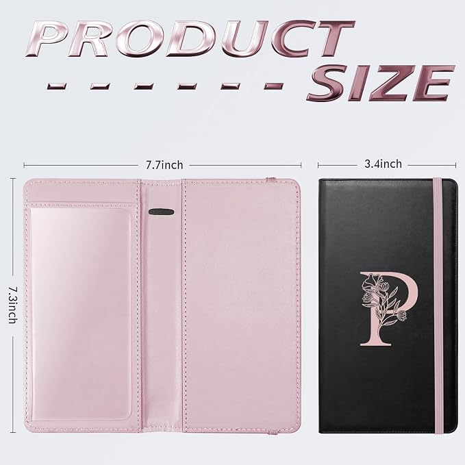 Letter Checkbook Cover, RFID Blocking Checkbook, Duplicate Checks with Pen Holder, Cards Slots, Multi-Functional Checkbook Holder for Personal and Business Checks