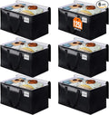 BlissTotes Moving Bags, Heavy Duty Moving Boxes with Zippers Top and Sturdy Handles, Storage Bags for Space Saving and Packing, Collapsible Moving Supplies, Storage Totes (125L, 6-Pack, Black)