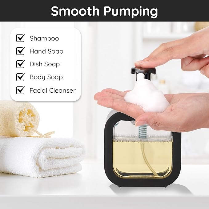 Segbeauty 3pcs Black Foaming Hand Soap Dispenser Bottle Pump Head, Foam Kitchen Soap Dispenser Pump Replacement for Bathroom Shampoo Foamer Bottle, 40 Thread Size Hand Dish Foaming Bottles Pumps